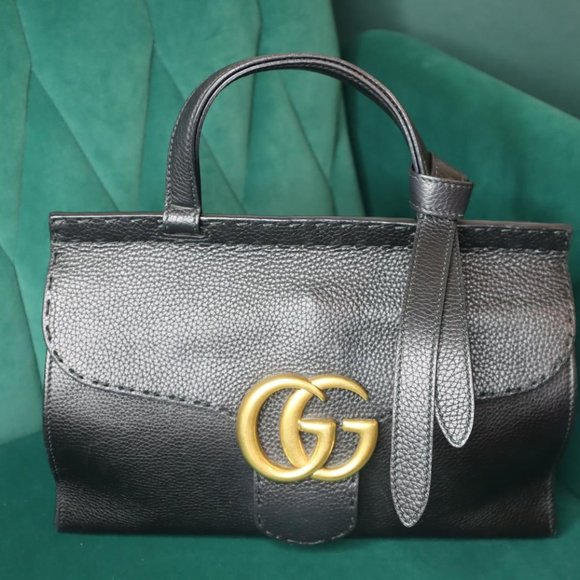 Gucci Calfskin Small GG Marmont Top Handle Bag - Picture 7 of 14